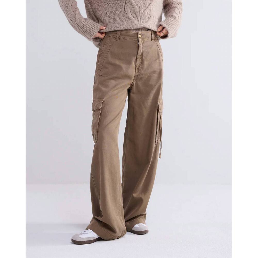 NEW SUMMUM cargo wide leg calvary pants in olive